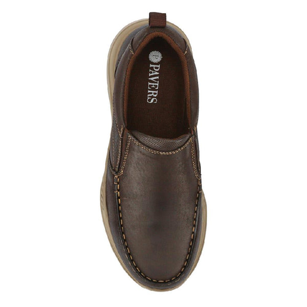 Pavers Leather Laceless Slip-On Shoes - Brown