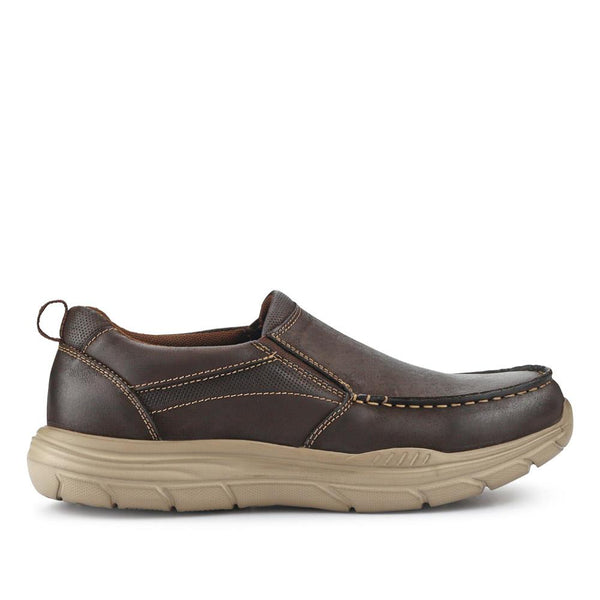 pavers Leather Laceless Slip-On Shoes - Brown