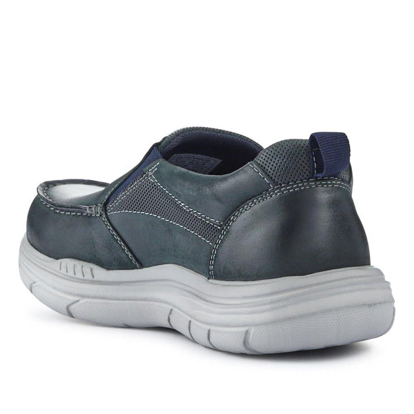 Pavers Leather Laceless Slip-On Shoes - Navy