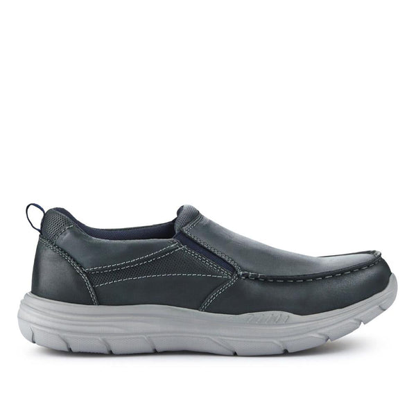 pavers Leather Laceless Slip-On Shoes - Navy