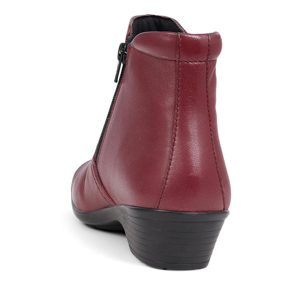 Pavers Leather Ladies Ankle Boots - Burgundy