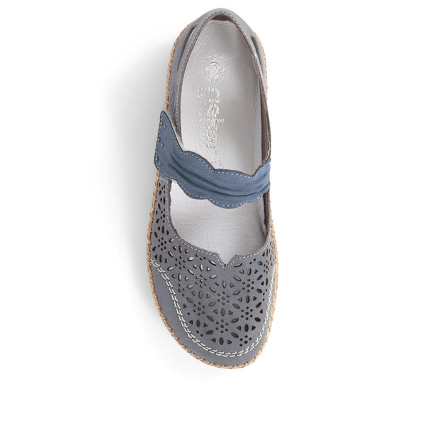Pavers Leather Mary Janes - Blue