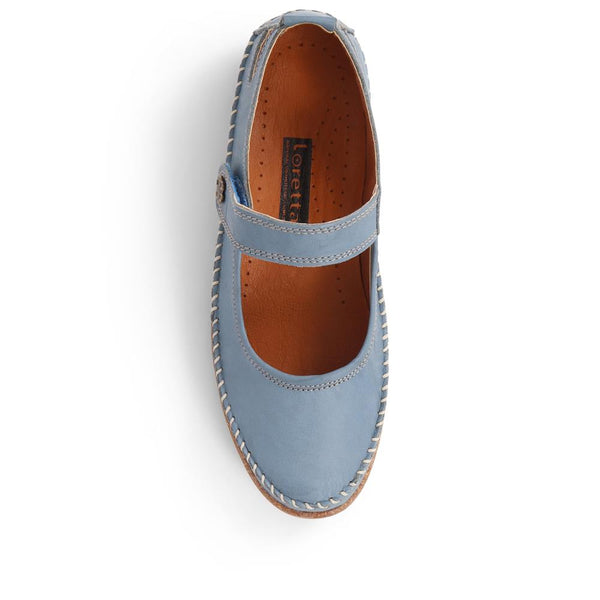 Pavers Leather Mary Janes - Denim