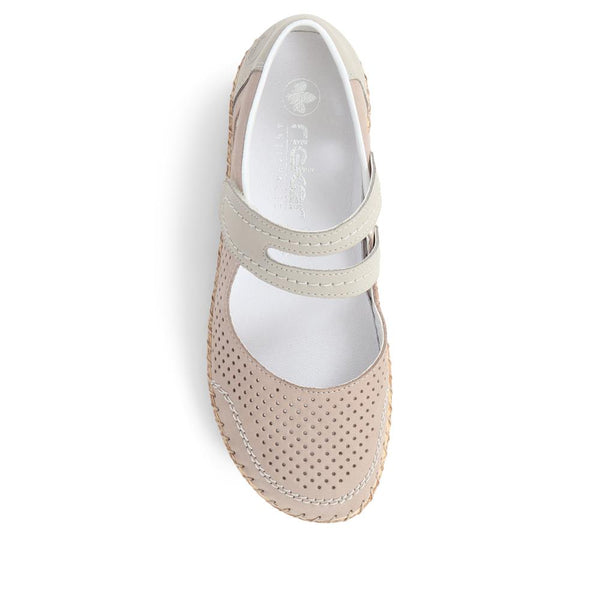 Pavers Leather Mary Janes - Grey