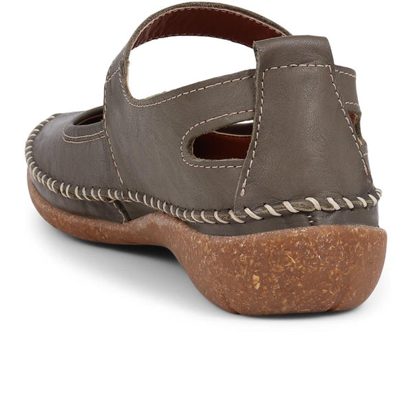 Pavers Leather Mary Janes - Khaki