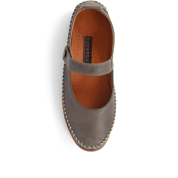Pavers Leather Mary Janes - Khaki
