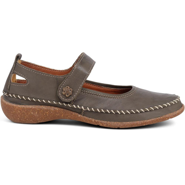 pavers Leather Mary Janes - Khaki