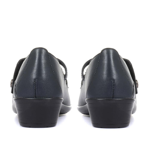 Pavers Leather Mary Janes - Navy