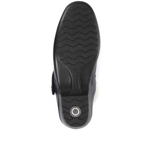 Pavers Leather Mary Janes - Navy