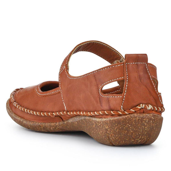 Pavers Leather Mary Janes - Tan