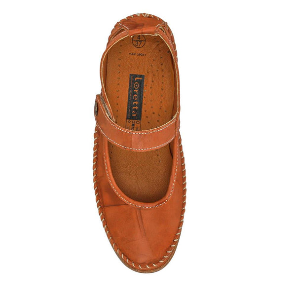 Pavers Leather Mary Janes - Tan
