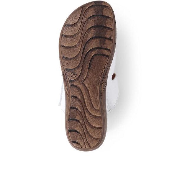 Pavers Leather Mule Sandals - White