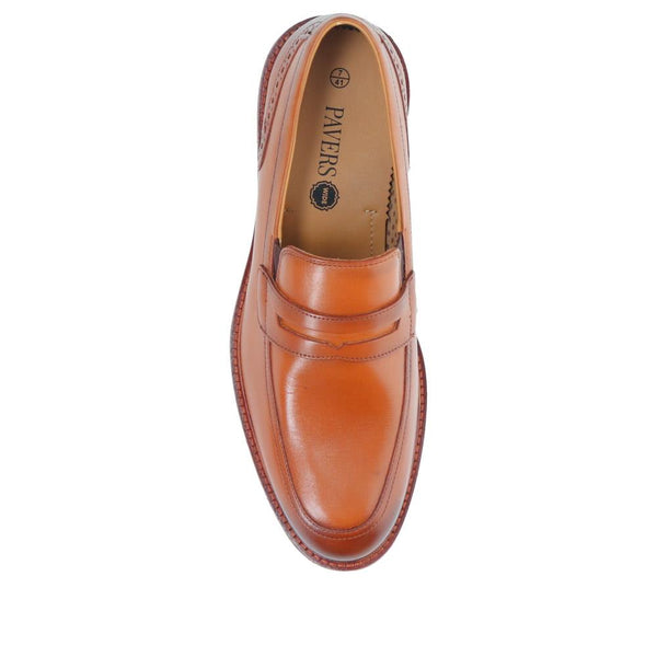 Pavers Leather Penny Slip-On Shoes - Tan