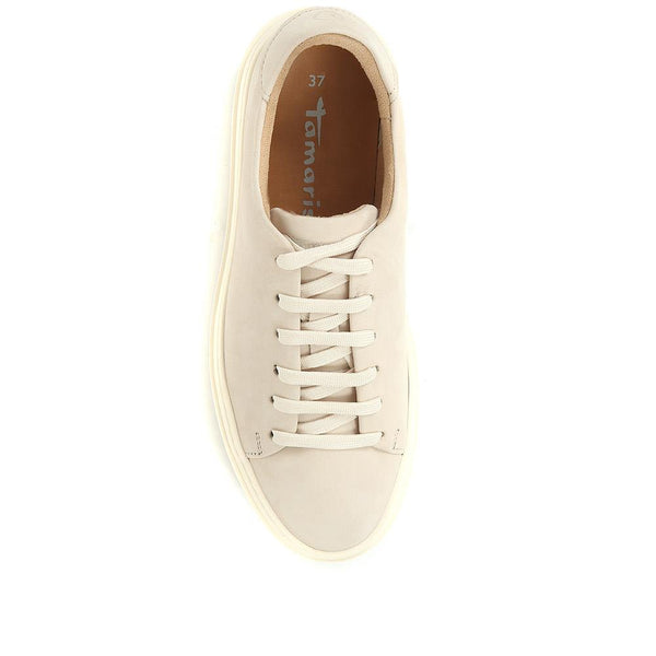 Pavers Leather Platform Trainers - Ivory