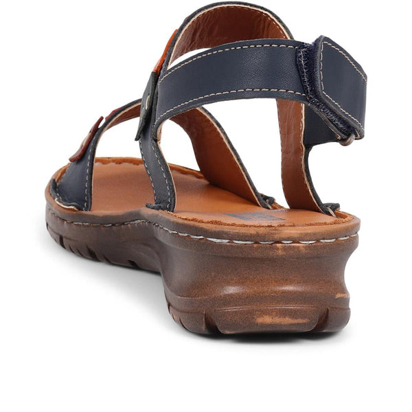 Pavers Leather Sandals - Navy
