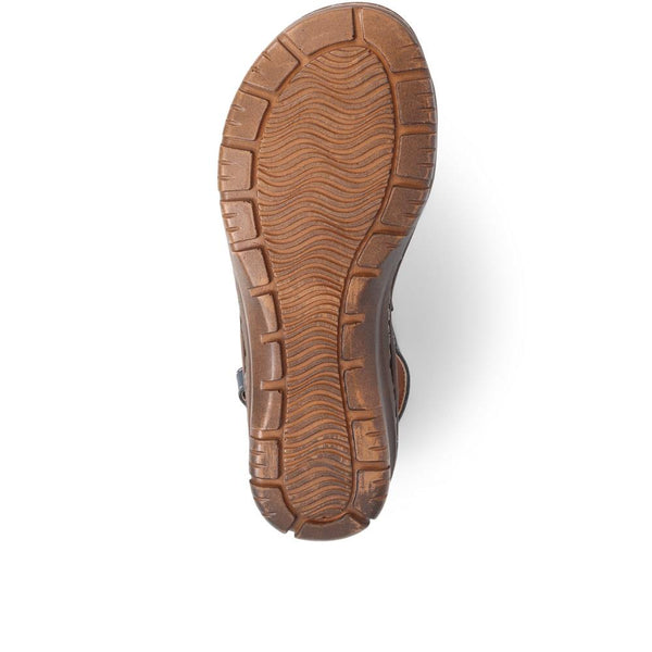 Pavers Leather Sandals - Navy