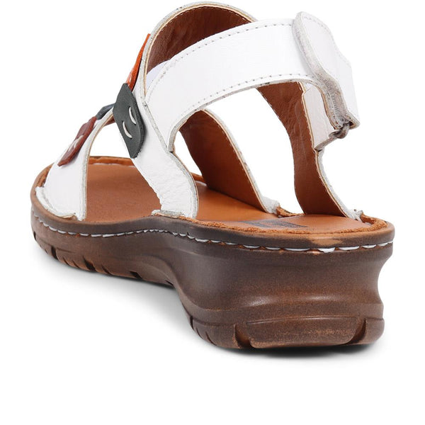 Pavers Leather Sandals - White