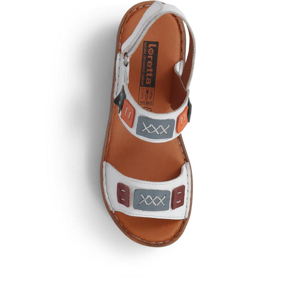 Pavers Leather Sandals - White