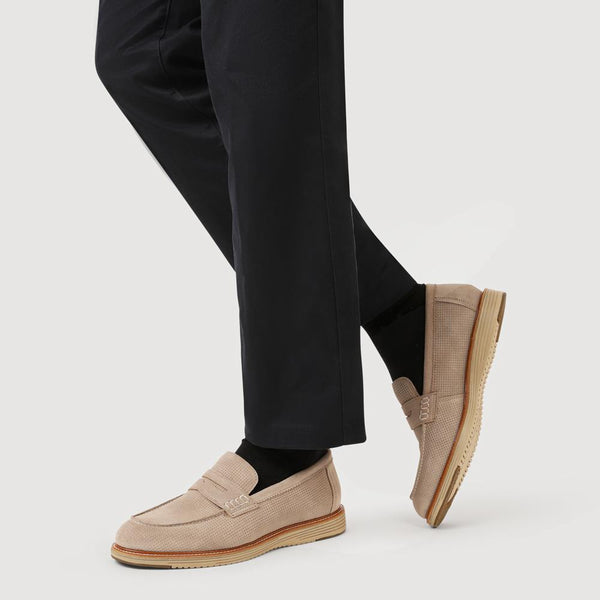 Pavers Leather Slip-On Casual Shoes - Beige