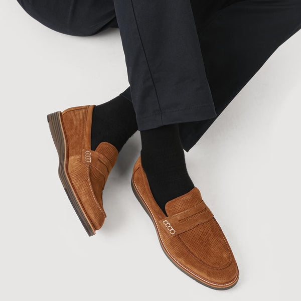 Pavers Leather Slip-On Casual Shoes - Cognac