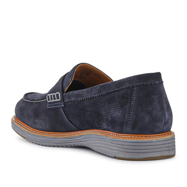 Pavers Leather Slip-On Casual Shoes - Navy