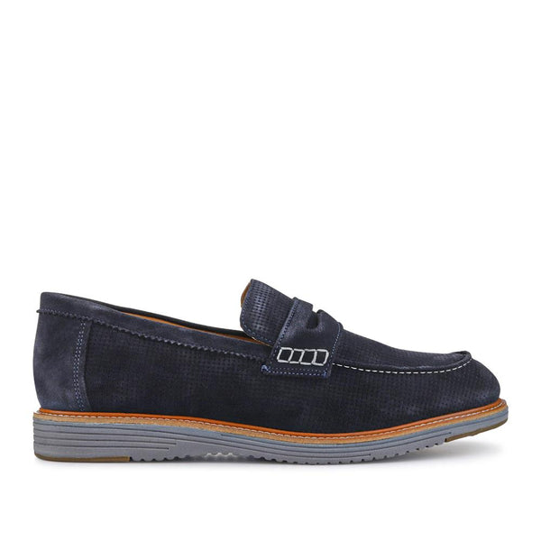 pavers Leather Slip-On Casual Shoes - Navy