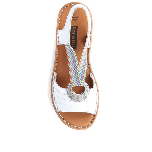 Pavers Leather Slip-On Sandals - White