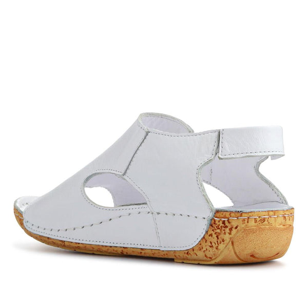 Pavers Leather Slip-On Sandals - White