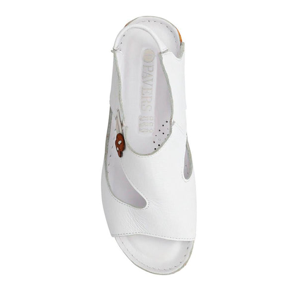 Pavers Leather Slip-On Sandals - White