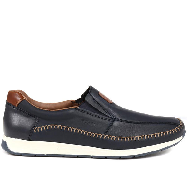 pavers Leather Slip-On Shoes - Navy