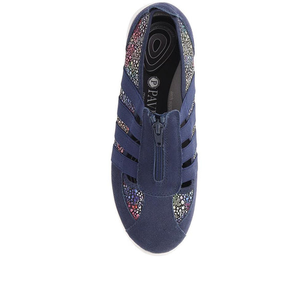 Pavers Leather Slip-On Shoes - Navy Multi