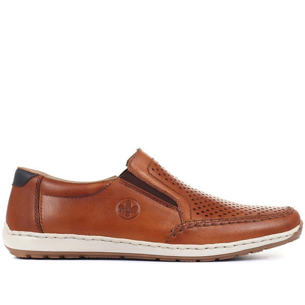 pavers Leather Slip-On Shoes - Tan
