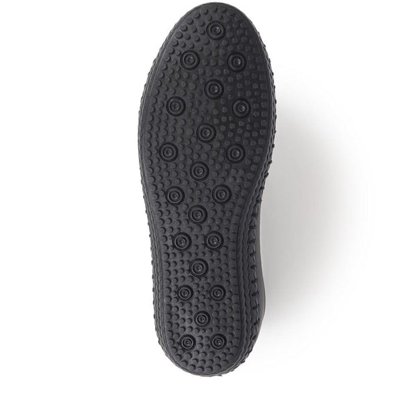 Pavers Leather Slip-On Trainers - Black-Black