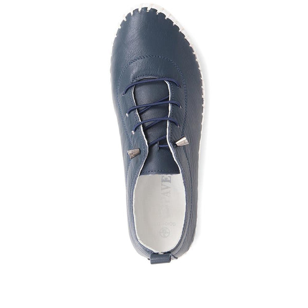Pavers Leather Slip-On Trainers - Navy