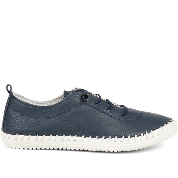 pavers Leather Slip-On Trainers - Navy