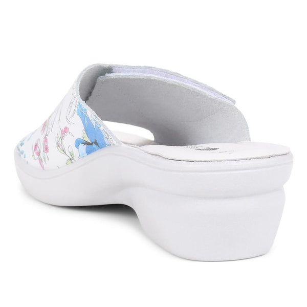 Pavers Leather Slip On Wedge Sandals - Floral