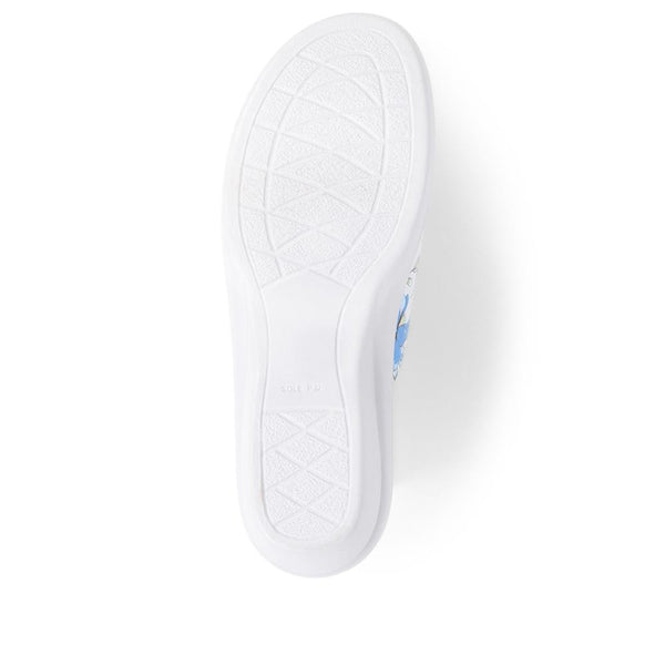 Pavers Leather Slip On Wedge Sandals - Floral