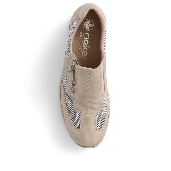 Pavers Leather Slip-Ons - Beige