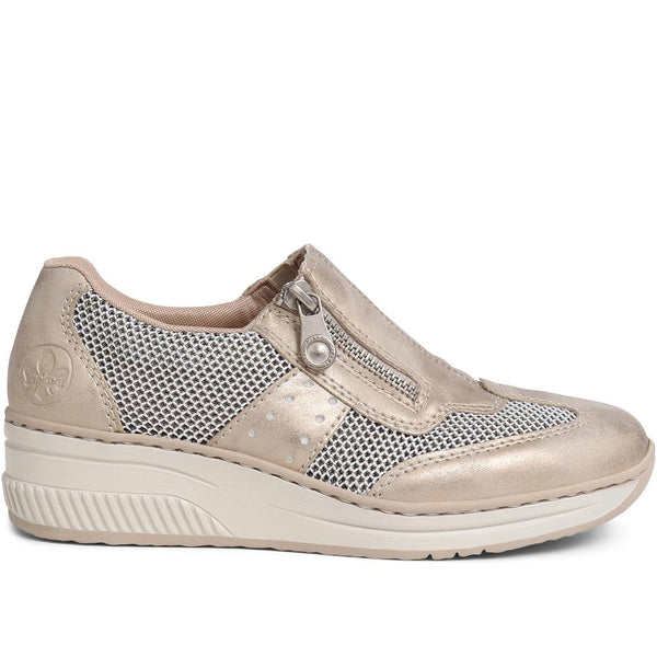 pavers Leather Slip-Ons - Beige
