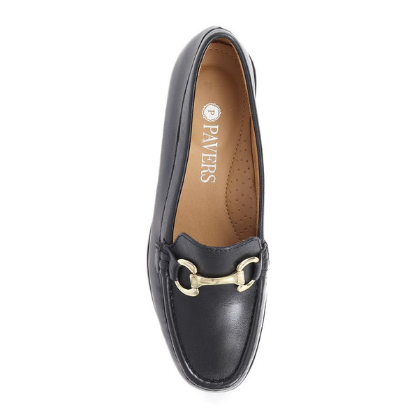 Pavers Leather Snaffle Loafers - Black
