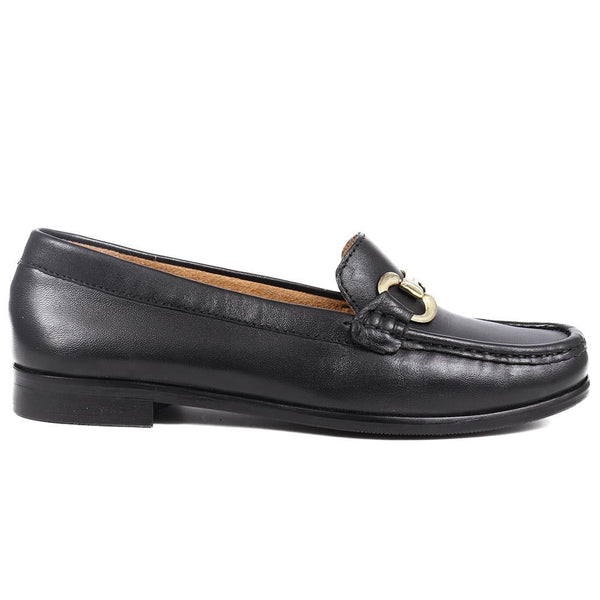 pavers Leather Snaffle Loafers - Black
