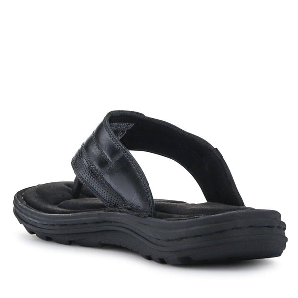 Pavers Leather Toe Post Sandals - Black