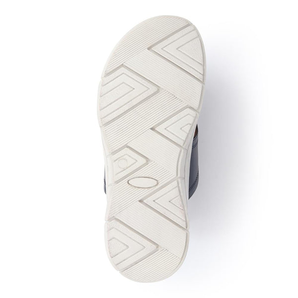 Pavers Leather Toe-Post Sandals - Navy