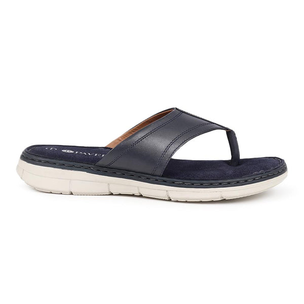 pavers Leather Toe-Post Sandals - Navy