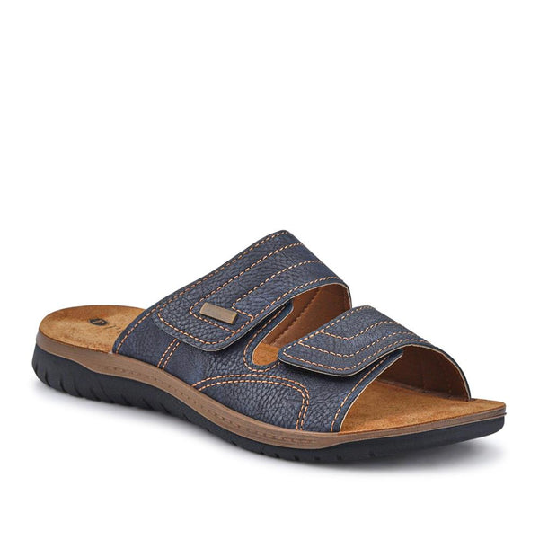 Pavers Leather Touch-Fasten Sandals - Blue