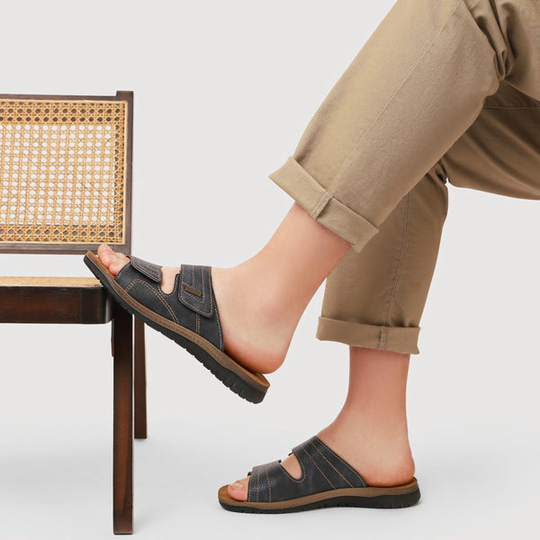 Pavers Leather Touch-Fasten Sandals - Blue