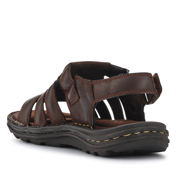 Pavers Leather Touch-Fasten Sandals - Brown