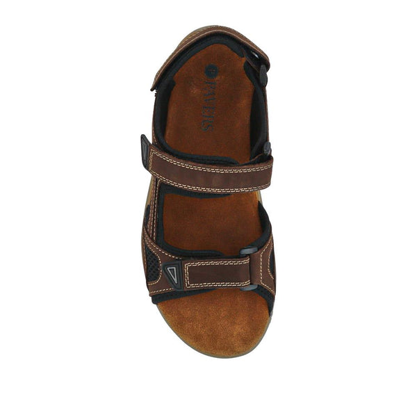 Pavers Leather Touch-Fasten Sandals - Brown