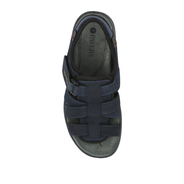 Pavers Leather Touch-Fasten Sandals - Navy