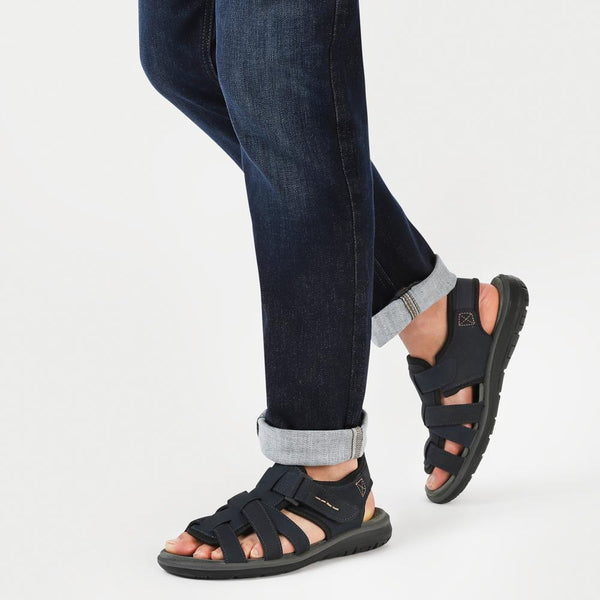 Pavers Leather Touch-Fasten Sandals - Navy